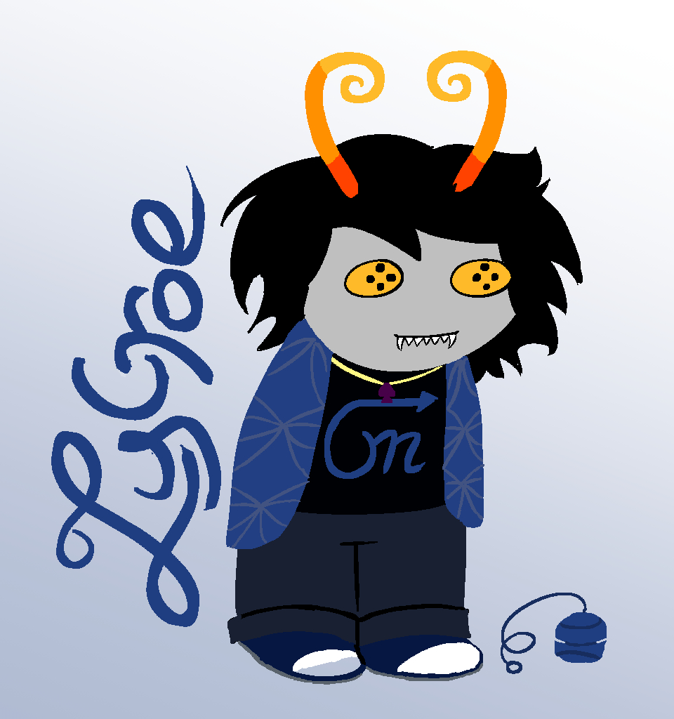 homestuck troll with a blue colour scheme